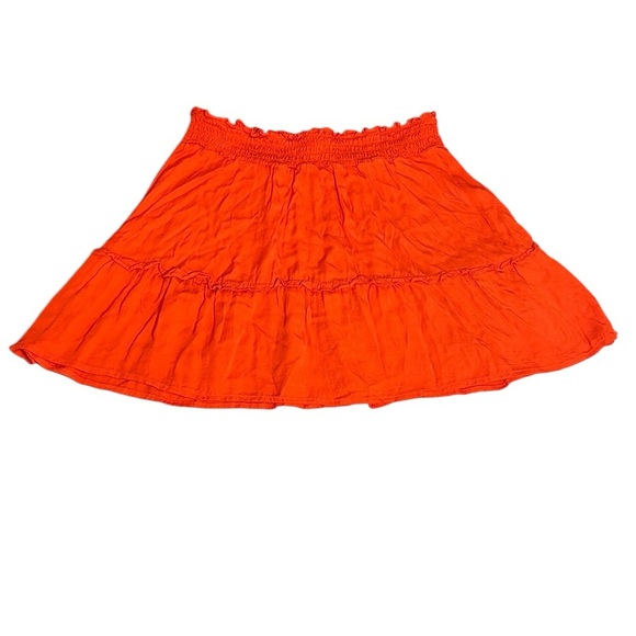 by Anthropologie Orange Smocked Mini Skirt size Small - Picture 1 of 11